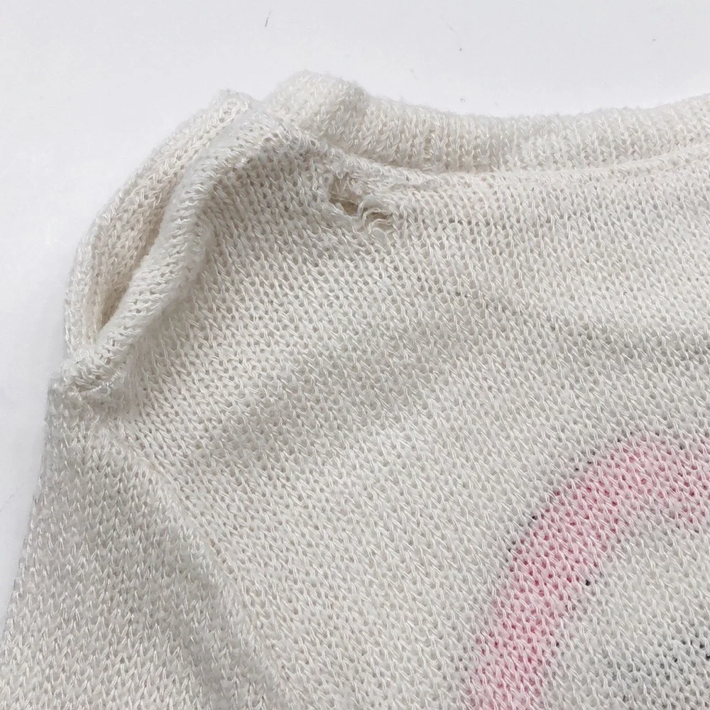 Justice Peace cream knit sweater for girls
